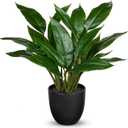 Fake Plants 17'' Faux Plants Artificial Potted Plants Indoor Realistic Fake Cast Iron Plant Artificial Plants with Pot for Home Office Farmhouse Kitchen Bathroom Table Shelf Decor