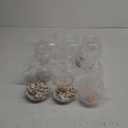 12 Set Beach Themed Party Table Centerpieces with 4" Round Plastic Fish Bowls 20000 Water Beads 200 Mixed Beach Natural Seashell Starfish 1.8kg White Sand for Wedding Baby Shower Ocean Party Supplies