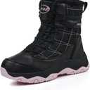 Snow Boots for Women Waterproof Mid-Calf Booties Winter Hiking Boot Durable Warm Fur Lined Boot Non-Slip Climbing Cold Weather Lightweight Shoes (9.5, Pink)