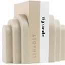 Heavy Duty Bookends for Shelves, 6.6 LBS Heavy Book Ends for Heavy Books, Decorative Modern Bookends with Faux Sandstone Look, Layered Arch Book Stopper for Bookshelf Holder Set of 2, Beige