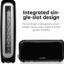 SEEDEEM 2 Slice Slim Toaster, Single 10" Long Slot Toaster Fits Bagels & Artisan Bread, 6 Shade Settings, Cancel/Reheat/Defrost, Removable Crumb Tray, Auto Shut-Off, Black