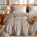 LBRO2M 100% France Linen Duvet Cover Set 3 Pcs Natural Flax Duvet Cover Set 2 Pillowcase 1 Duvet Cover with Zipper (Linen Queen)