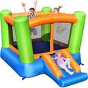 Inflatable Bounce House, Kids Bounce Castle Outside, Jumping Castle Bouncer w/Slide, Large Jumping Area, 2-in-1 Bouncy House for Toddler, Kids Bouncy Castle for Party Indoor Outdoor
