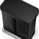 simplehuman 58L Liner Rim Rectangular Recycler, 24L+ 34L, Matte Black