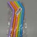 NiHome 6-Pack Extra Wide Reusable Bent Silicone Straws for Boba, Smoothies, Bubble Tea, Bent Straws Eco-Friendly & Colorful for Thick Drinks, Child-Safe, Customizable Length, 2 Brushes Easy Cleaning (Rainbow Colors)