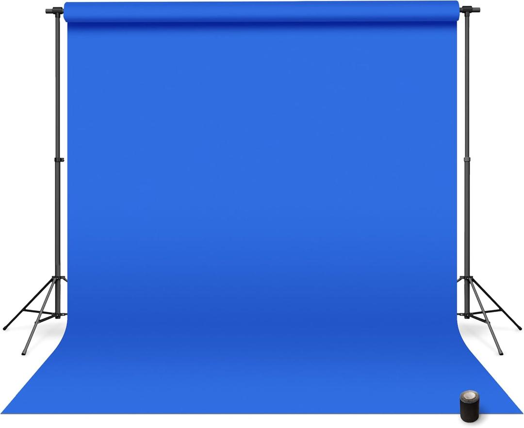 Denny Manufacturing - Seamless Paper Backdrop for Photography, Blue Seamless Paper Roll - Royal Blue (86 in x 36 ft) Includes Free Roll Black Gaffer Tape (2 in x 13 ft)