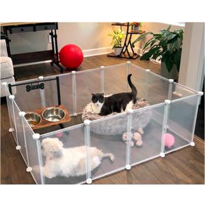 Indoor Puppy Playpen | Durable, Waterproof Pet Play Pen for Kittens, Rabbits, Guinea Pigs - DIY Easy Assembly, Safe & Secure, 16.5 X 12 Inch, 14 Panels