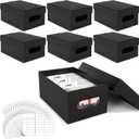 6Pcs Photo Boxes Storage for 4''x6'' Photos with 20 Sheets Year Dividers 10.4'' x 6.5'' x 4.7'' Picture Box to Store and Protect Pictures Documents Black Photo Storage Box (6)