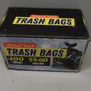 100 Count 55-60 Gallon Trash Bags, Sturdy & Tear-Resistant Commercial Can Liners 55 Gallon, Large Garbage Bags, Large Black Trash Bags for Commercial, Lawn and Leaf Bags