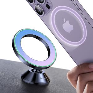VICSEED Fit for MagSafe Car Mount [Colorful Gradient] Magnetic Phone Holder for Car Dashboard [Lasting & Never Fall] All Metal Sturdy Phone Mount for Car Dash Fit iPhone 16 Pro Max 15 14 13 12 Samsung (Violet-blue Gradient)