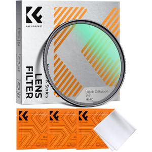 K&F CONCEPT 77mm Black Diffusion 1/4 Filter Mist Cinematic Effect Filter with 18 Multi-Layer Coatings for Video/Vlog/Portrait Photography (K-Series)