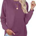 XIEERDUO Womens Sweatshirts Crewneck Loose Fitting Tops For Women Long Sleeve Shirts Pullover (Large, 02o-fuchsia)