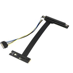 M.2 NGFF NVMe Key M Extender Cable to PCIE x16 for Graphics Card Riser Adapter 250mm(90 Degree Left)