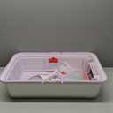 Stainless Steel Cat Litter Box with Lid, 180 Flip Top Kitty Litterbox, XL High Sided Enclosure Litter Pan for Big Cats, Front & Top Entry, Anti-Leakage, Odor-Free, Easy Clean, Includes Scoop Mat (purple)