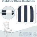 LVTXIII Set of 2 Outdoor Chair Cushions for Patio Furniture, Water Repellent Patio Chair Cushions 17"x16" with Ties, U-Shaped Dining Chair Pads for Garden Kitchen Use, Cabana Navy