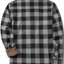 SANGTREE Boys and Mens Flannel Shirts Long Sleeve Button Down Plaid Shirts with Corduroy Collar (S)