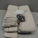 TWODRAPES Linen Flax Curtains Pinch Pleated Linen Curtains 2 Panels Living Room Bedroom Memory Training Semi Sheer Pinch Pleat Farmhouse Beige Drapes Back Tab Light Filtering Window Curtain 40x102