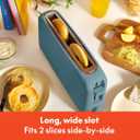 Bella 2 Slice Slim Toaster, Fits-anywhere Kitchenware, 6 Setting Shade Control with Reheat & Cancel Buttons, Fits Sourdough, 10 Long Slot, Anti Jam & Auto Shutoff, 900 Watt, Surf