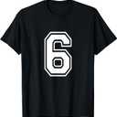 Number 6 Varsity Sports Team Jersey 6th Birthday 6 Years T-Shirt XXL