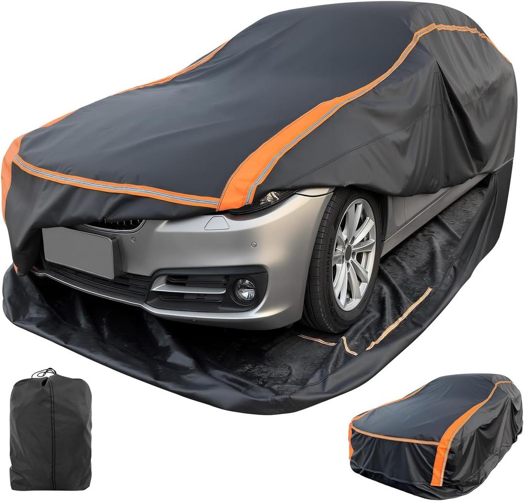 Patented Fully Enclosed Car Cover Waterproof All Weather 2-in-1 for Chevrolet Tahoe,Toyota Sienna,GMC Yukon,Lexus TX Automobiles Universal Fit SUV/MPV Length 202-212 Inch Exterior Covers 6-Layer 500D