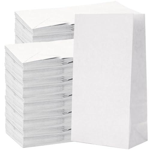 Homrelaxy 500 Pcs 4LB Paper Lunch Bags, 5.1x3.2x9.8 Inch Kraft Paper Bags, White Paper Bag for Snacks, Sandwiches, Crafts, Gift Bags(White)