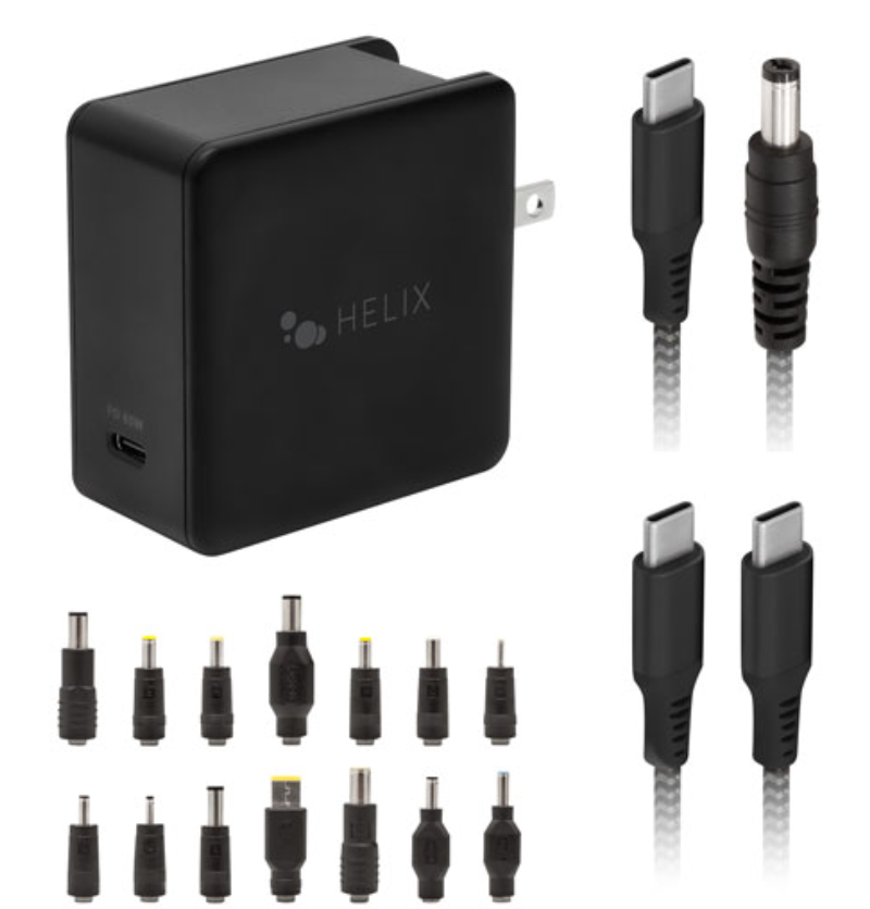 Helix 65W Universal USB-C Laptop Charger Power Adapter (ETHNBC65U) Black