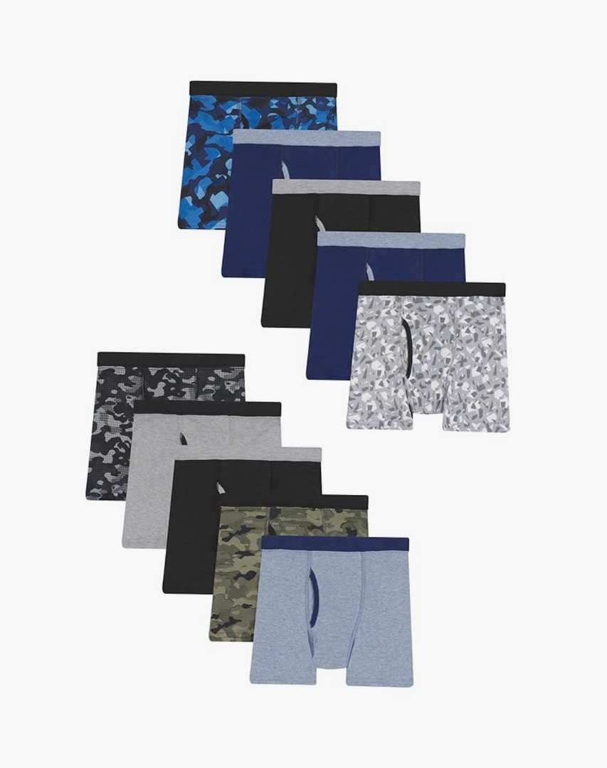 Hanes Boys' and Toddler Underwear, Comfort Flex and ComfortSoft Boxer Briefs, Size L