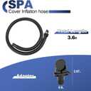 11830 Spa Cover Inflation Hose Replacement for Intex Pure Spa Hot tub Air Hose, Portable Spa Tub Inflate Tube with 12773 Pump Adapter - Black