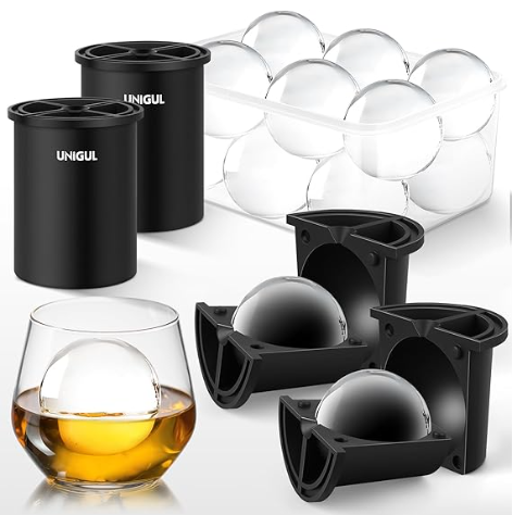 Clear Ice Cube Maker  2.5" Ball  Stainless Steel Clear Ice Maker  Compact Design  for Whiskey, Cocktails, Bourbon  4 PACK