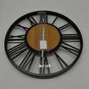 1st owned Wall Clocks for Living Room Decor,13" Vintage,Round Silent Non Ticking,Black Metal,Modern Wood Clocks for Home Bedroom,Kitchen,Garden,Office,Cafe,Modern Wall Decoration -Roman Numerals (13.5 Inch)