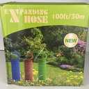 100ft /30M Expandable Garden Hose with Holder - Heavy Duty Superior Strength 3750D - 4 -Layer Latex Core - Extra Strong Brass Connectors and 10 Spray Nozzle w/Storage Bag