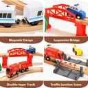 Electric Toddler Wooden Train Set Toy, 88 PCS Train Track Toys for 3 4 5 Years Old Kids, Boys and Girls