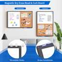 Magnetic White Board and Cork Board Combo, 36 X 24 inches Whiteboard Bulletin Combination Board, Wall Mounted Dry Erase Message Board for Home, School and Office, Black