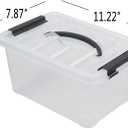 6-Pack Small Clear Storage Boxes, Plastic Bin with Lid, 5.5 Liter