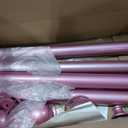 Ferraycle 4 Pcs Stainless Steel Stanchions Post Queue 38 Inch, 5 ft Velvet Carpet Ropes and Pole, Control Barriers for Wedding Birthday Party Decoration Sand Injection Hollow Base Set (Glitter Pink)