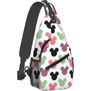 Women Sling Bag Unisex Crossbody Backpack Chest Bags Cartoon Print Sling Bags Shoulder Bag for Women Men Gym Sports Hiking Cycling Travel Casual Daypacks