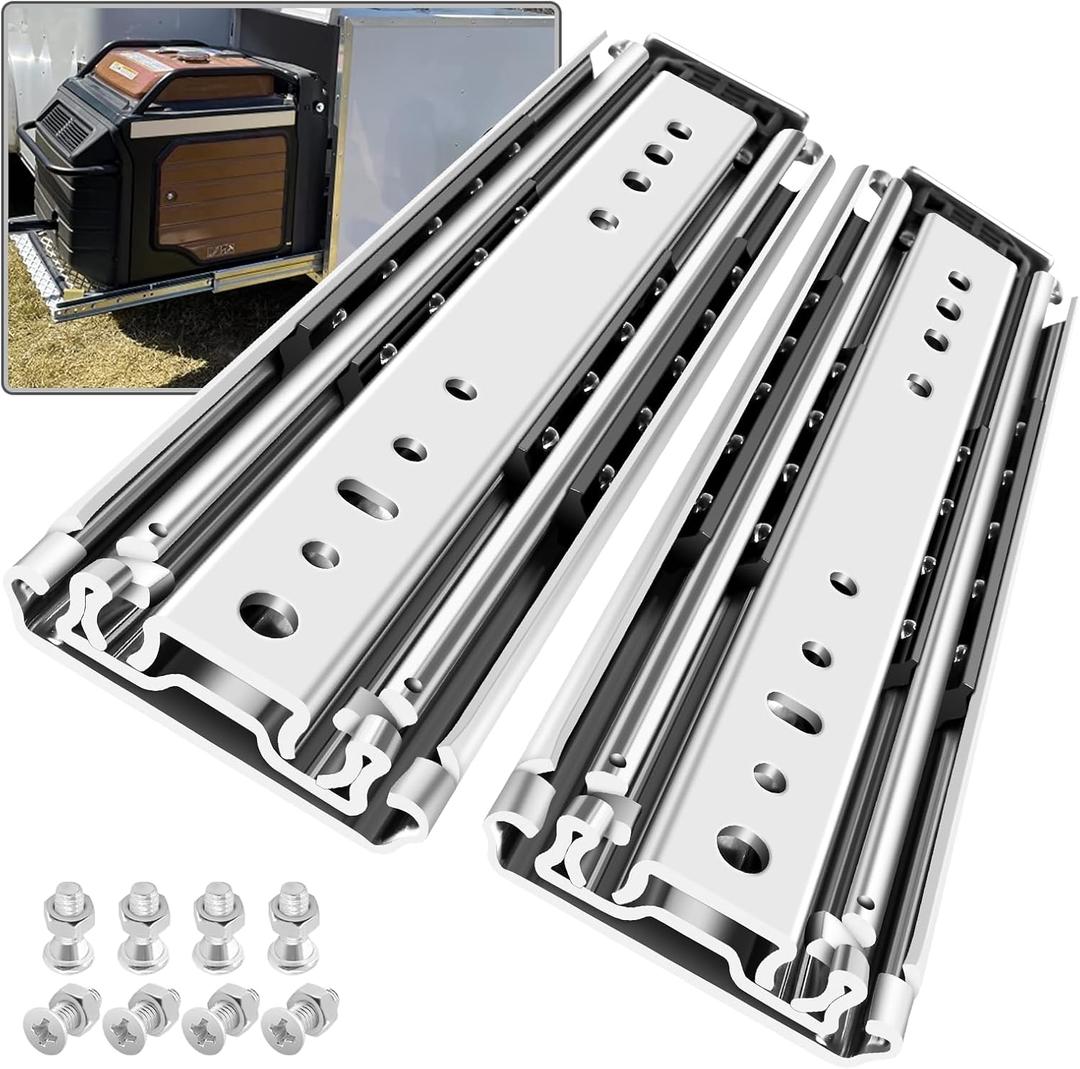 SHUHANG 1 Pair 500 lb Load Capacity Heavy Duty Drawer Slides 12 14 16 18 20 22 24 26 28 30 32 34 36 38 40 44 48 52 56 60 Inch Full Extension Ball Bearing Side Mount Rails Industrial RV Runners Glides