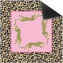 Hot Pink Cute Leopard Mahjong Mat 31.5 x 31.5 Inch, Preppy Pink Y2K Cheetah Non-Slip Noise Reduction Mahjong Table Mat for American Mah Jong Poker Card Board Games Dominoes