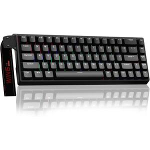 AULA WIN68 HE Mechanical Gaming Keyboard 60%, Hall Effect Magnetic Switch, Fast Trigger Mode Adjustable Actuation, 8000Hz Polling Rate, RGB Backlit, Wired Black Keyboard for Laptop/PC Gamer (Black-standard version)
