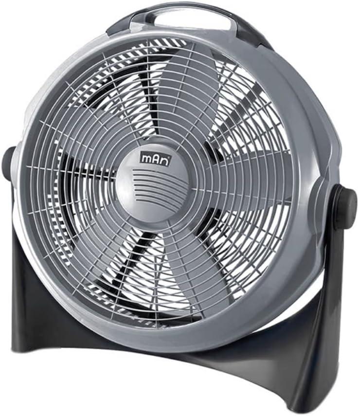 MAN 20-Inch Floor Fan, Gray and Black, High-Velocity Air Circulator, Adjustable Tilt, Indoor Cooling