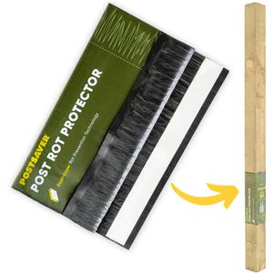 Postsaver Pro-Wrap Large | Pack of 10 | Fits 5x5 to 6x6" Square and 6 to 7" Round Posts | Fence Protector | Dual-Layer Rot Protector | Wood Protector |  (10)