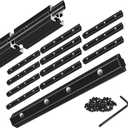 12pcs 2020 Straight Connector Corner Bracket Joint Plate 2020 Hardware T-Slotted Accessories V-Slot with Screws for 8020 Aluminum Profile 3D Printer Accessories Black (20B)
