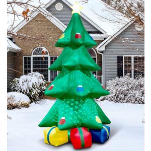 TRMESIA 10Feet Inflatable Christmas Tree Decoration Outdoor Indoor Christmas Tree Blow up Decoration Christmas Party Gifts for Children Yard Outdoor Inflatable Tree Cute Display with LED Lights