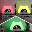 Kids Alarm Clock, Wake Up Clock with 11 Colors Night Light, Toddlers Sleep Training Clocks with 10 Ringtones, Brightness Adjustment, Dual Alarms Plug in OK to Wake Clocks for Girls Boys