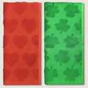 2 Pcs Valentine’s Day St Patricks Day Hand Towels, 3D Jacquard Heart Shamrock Cotton Bathroom Towels 29.5 x 13.7 Inch Red Green Decorative Towels for Bath, Kitchen, Cleaning, Drying (Red, Green)