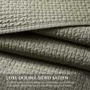 EVERGRACE Cotton Sateen Pick-Stitch Quilt Set King Size – 100% Cotton Lightweight Coverlet Bedding, Pre-Washed Oversized Bedspread, Breathable All-Season Quilt Set with 2 Shams, Eucalyptus Green