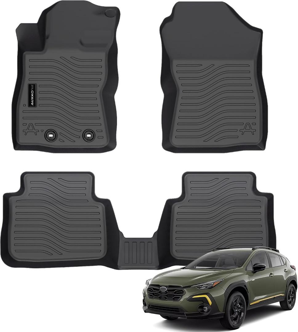 Auxko All Weather Floor Mats Fits for Subaru Crosstrek 2024 2025 2026 & Subaru Impreza 2024-2026 TPE Rubber Liners Accessoires All Season Guard Mats for 1st & 2nd Row