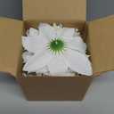 White Christmas Ornaments - 12pcs Poinsettias Artificial Flowers,White Ornaments for Christmas Tree Decorations,Glitter Poinsettia Decorations Xmas Flower Picks