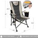 Camping Chairs for Adults with Adjustable Backrest & Lumbar Support | Oversized Camping Chair with High Back - Heavy Duty Folding Chair Support 400 lbs - Portable Lawn Chairs for Outdoor Sports