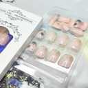 Christmas Press on Nails Short Square Fake Nails with Gold Glitter Design Glossy Black White Snowflake Acrylic Nails Sparkles Gradient Winter Xmas Full Cover Glue on Nails for Women 24Pcs